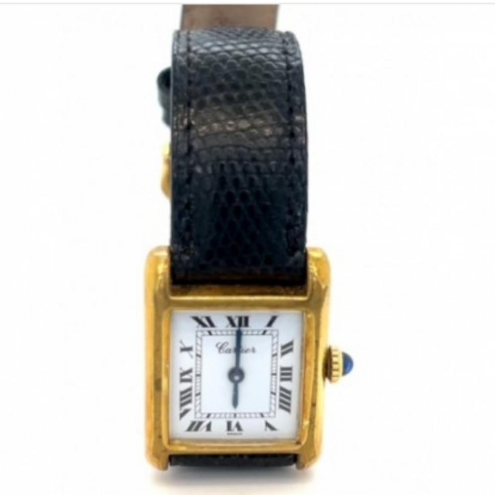 RESERVED DO NOT PURCHASE Les Must de CARTIER 18K plated 23mm Tank Manual Watch - Picture 4 of 6